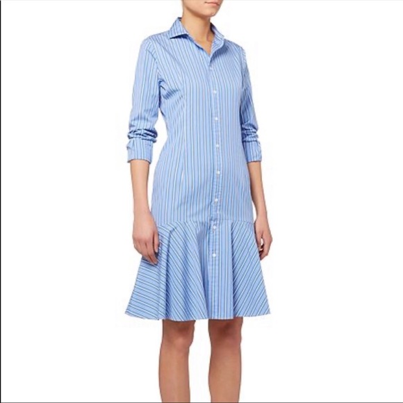 blue striped polo dress